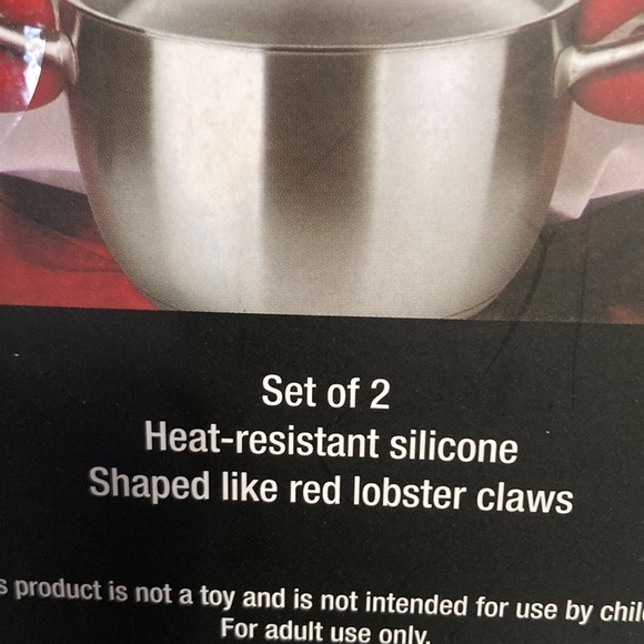 GIFT SET Silicone Pot Holders Lobster Claws with Crab Mallet in Gift Wrapped Box - Picture 8 of 13